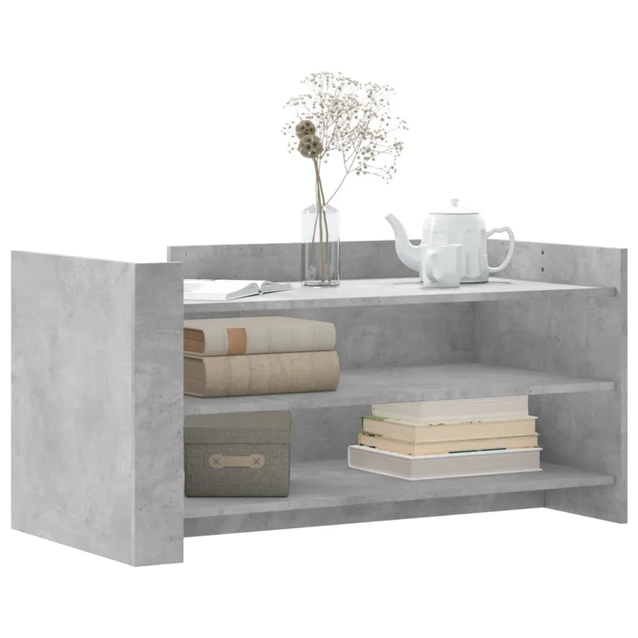 Table basse gris béton 100x50x50 cm bois d'ingénierie - 3