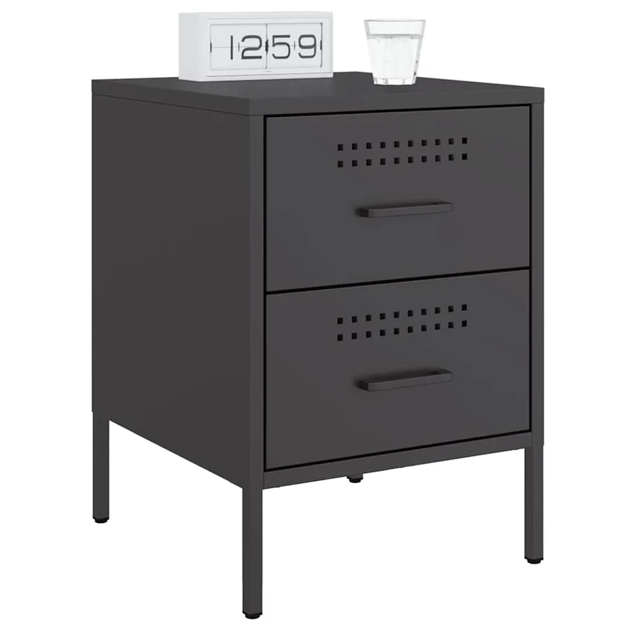 Table de chevet noir 36x39x50,5 cm acier - 4