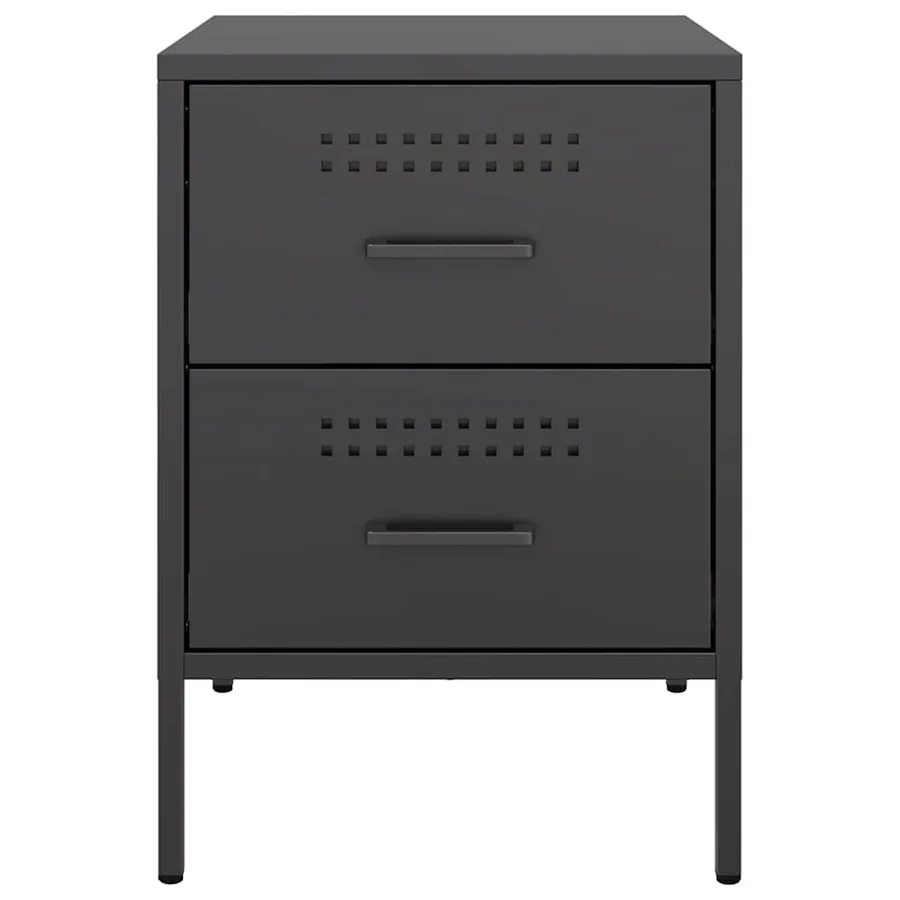 Table de chevet noir 36x39x50,5 cm acier - 6