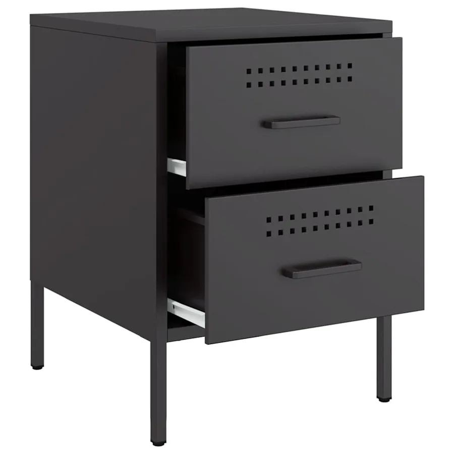 Table de chevet noir 36x39x50,5 cm acier - 9