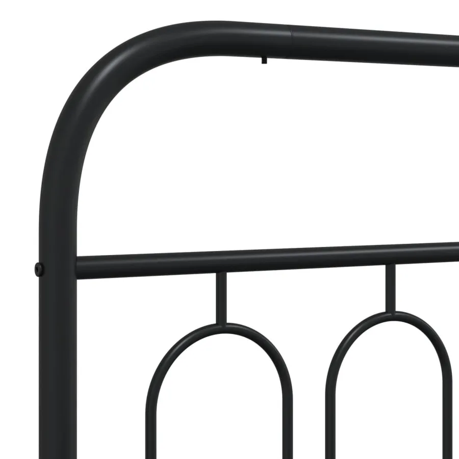 Cadre de lit métal sans matelas avec pied de lit noir 80x200 cm - 7