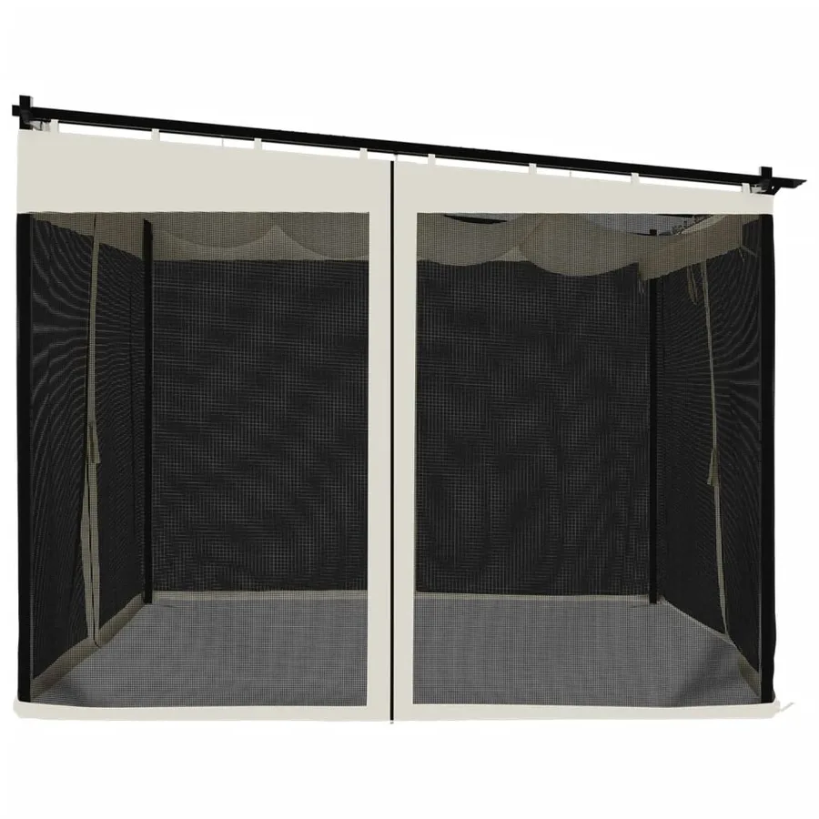 Tonnelle avec parois en filet crème 3x3 m acier - 5
