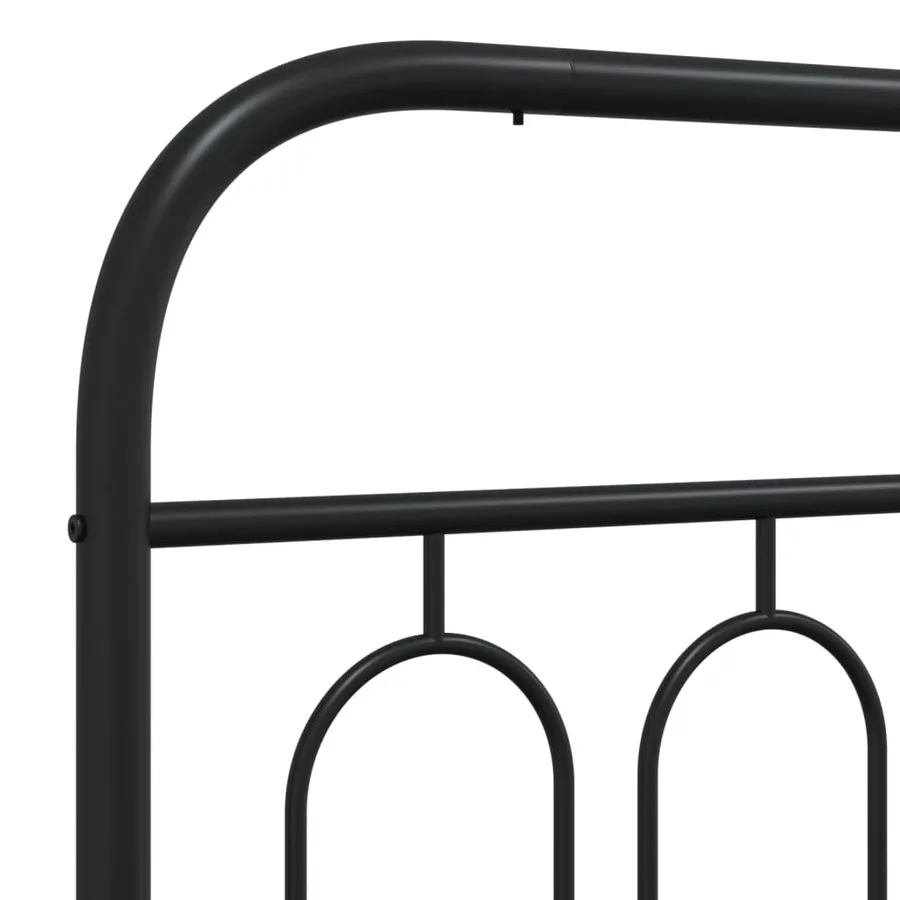 Cadre de lit métal sans matelas avec tête de lit noir 75x190 cm - 7