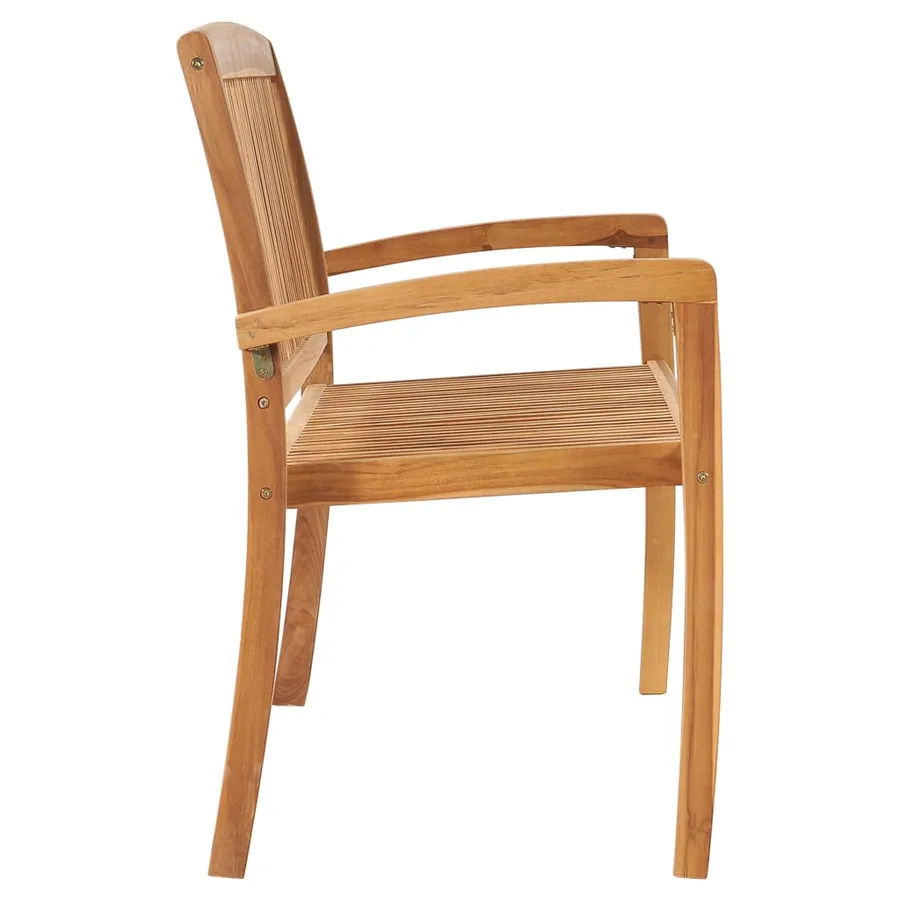 Banc de jardin empilable et coussin 128,5cm Bois de teck massif - 4