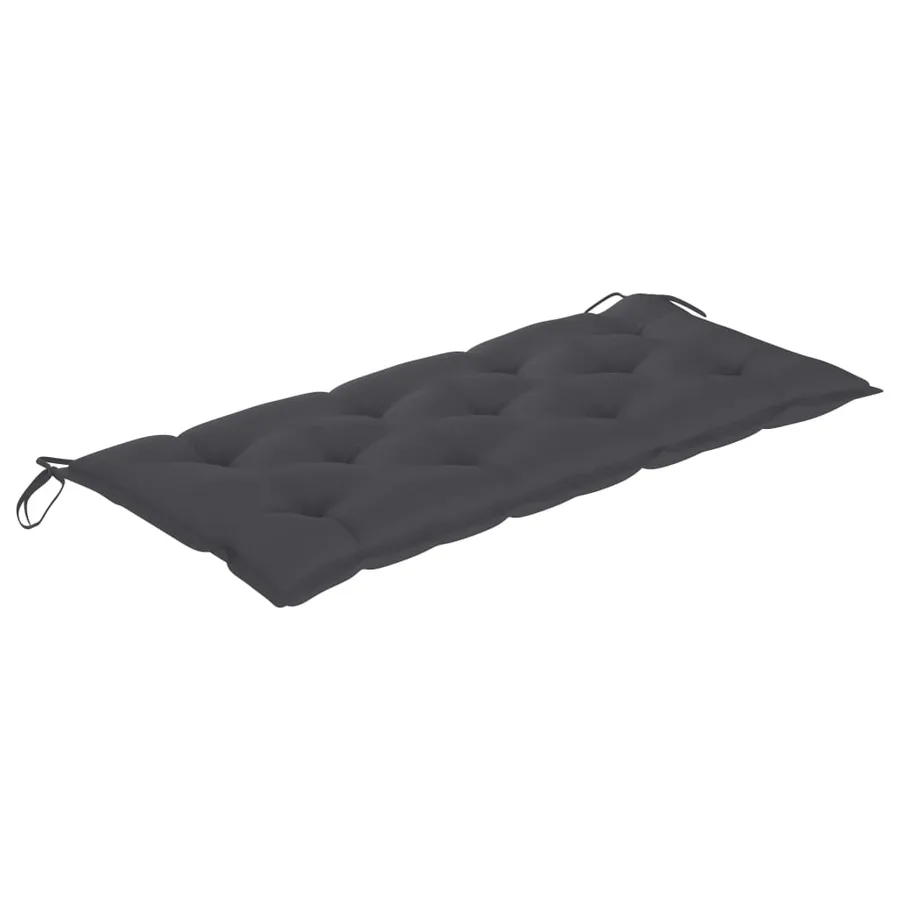 Banc de jardin empilable et coussin 128,5cm Bois de teck massif - 7