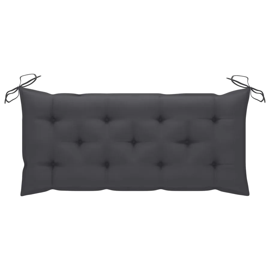 Banc de jardin empilable et coussin 128,5cm Bois de teck massif - 8
