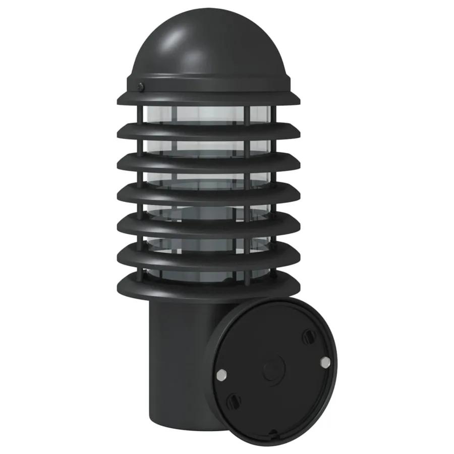 Applique murale d'extérieur noir acier inoxydable - 6