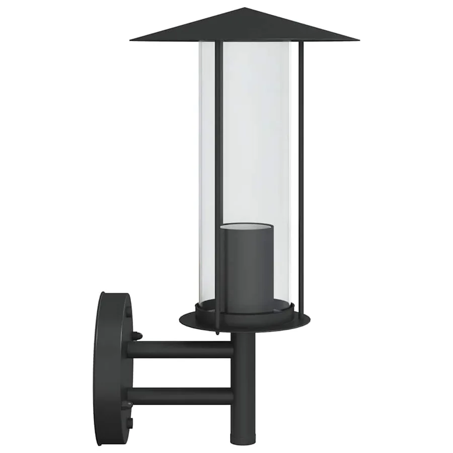 Applique murale d'extérieur noir acier inoxydable - 5