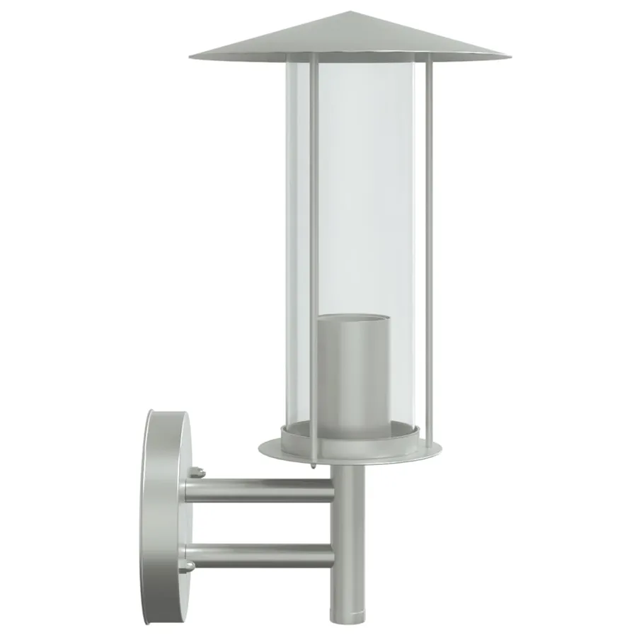Applique murale d'extérieur argenté acier inoxydable - 5