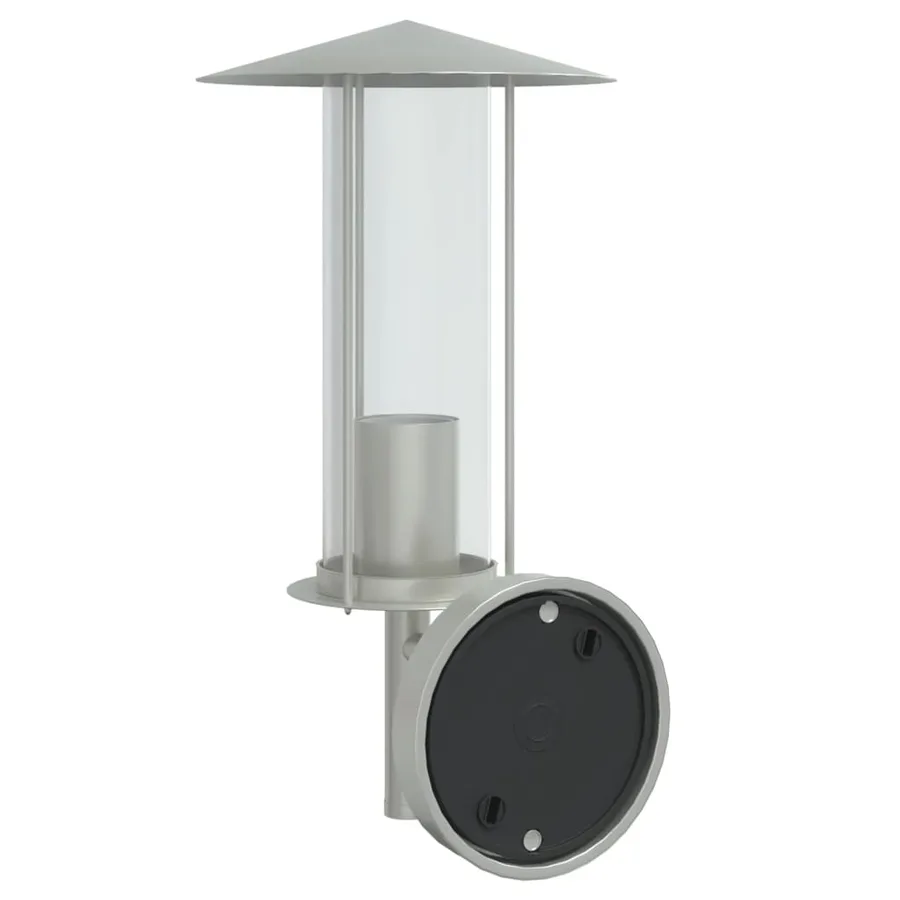 Applique murale d'extérieur argenté acier inoxydable - 6