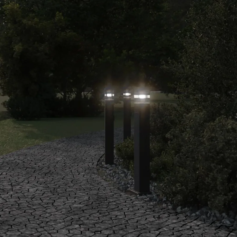 Lampadaire d'extérieur avec sortie noir 80 cm aluminium - 3