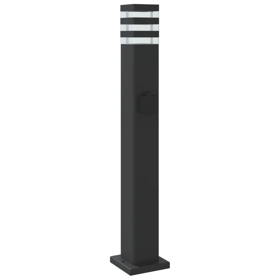 Lampadaire d'extérieur avec sortie noir 80 cm aluminium - 6