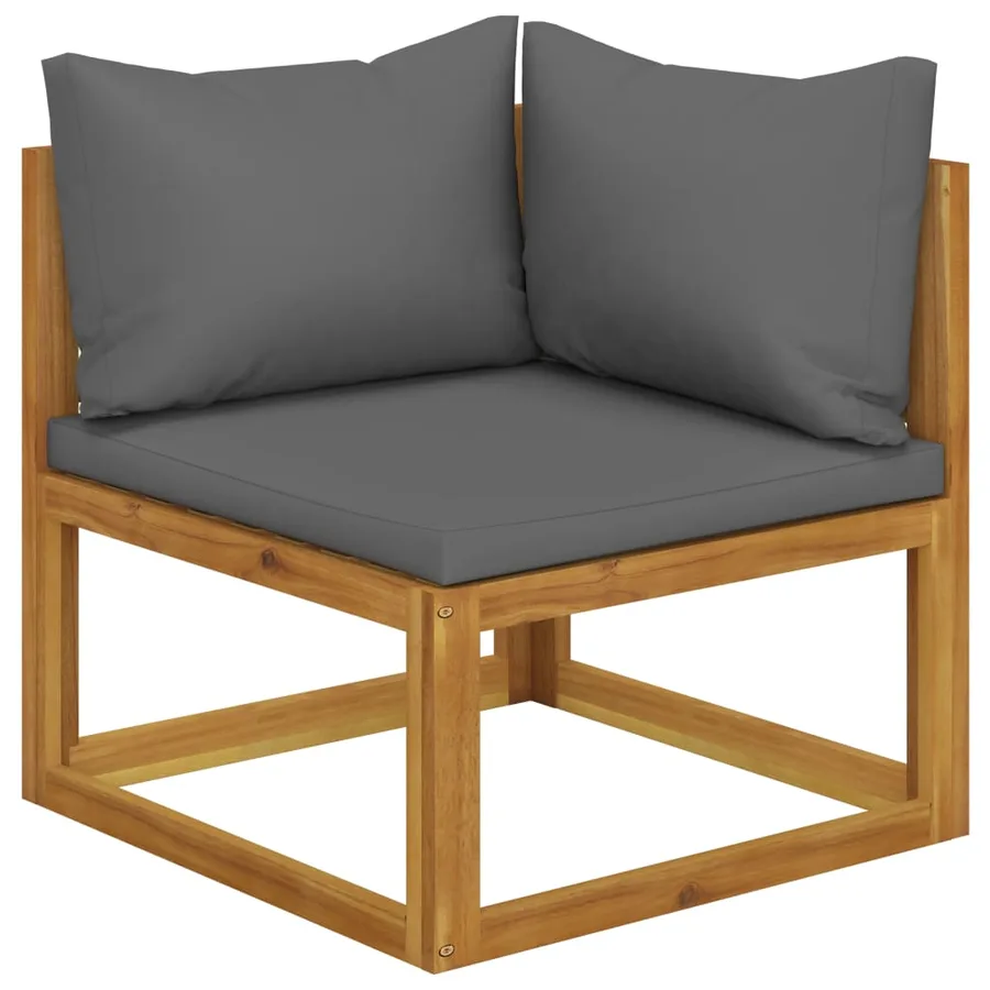 Banc de jardin à 2 places avec coussins gris foncé - 2