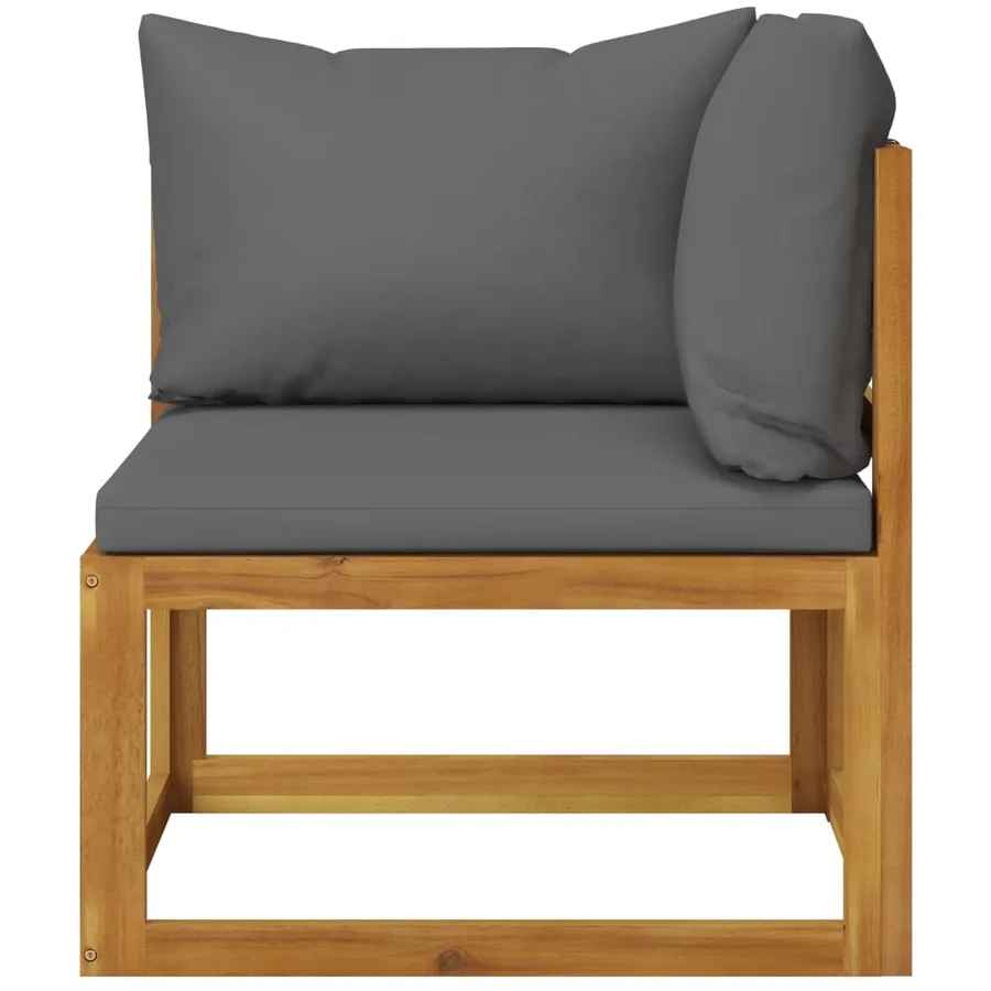 Banc de jardin à 2 places avec coussins gris foncé - 3