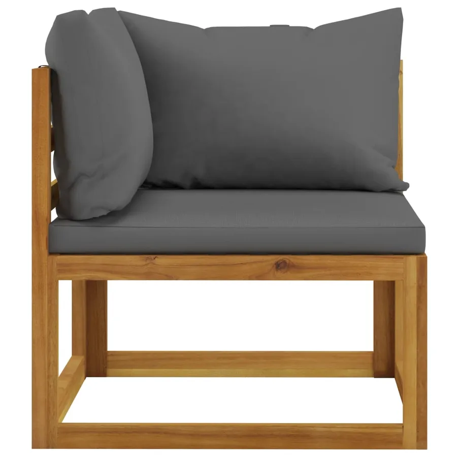Banc de jardin à 2 places avec coussins gris foncé - 4