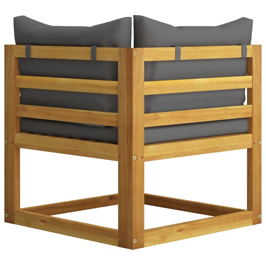 Banc de jardin à 2 places avec coussins gris foncé - 5
