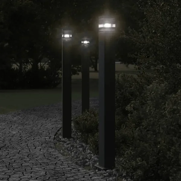 Lampadaire d'extérieur noir 110 cm aluminium