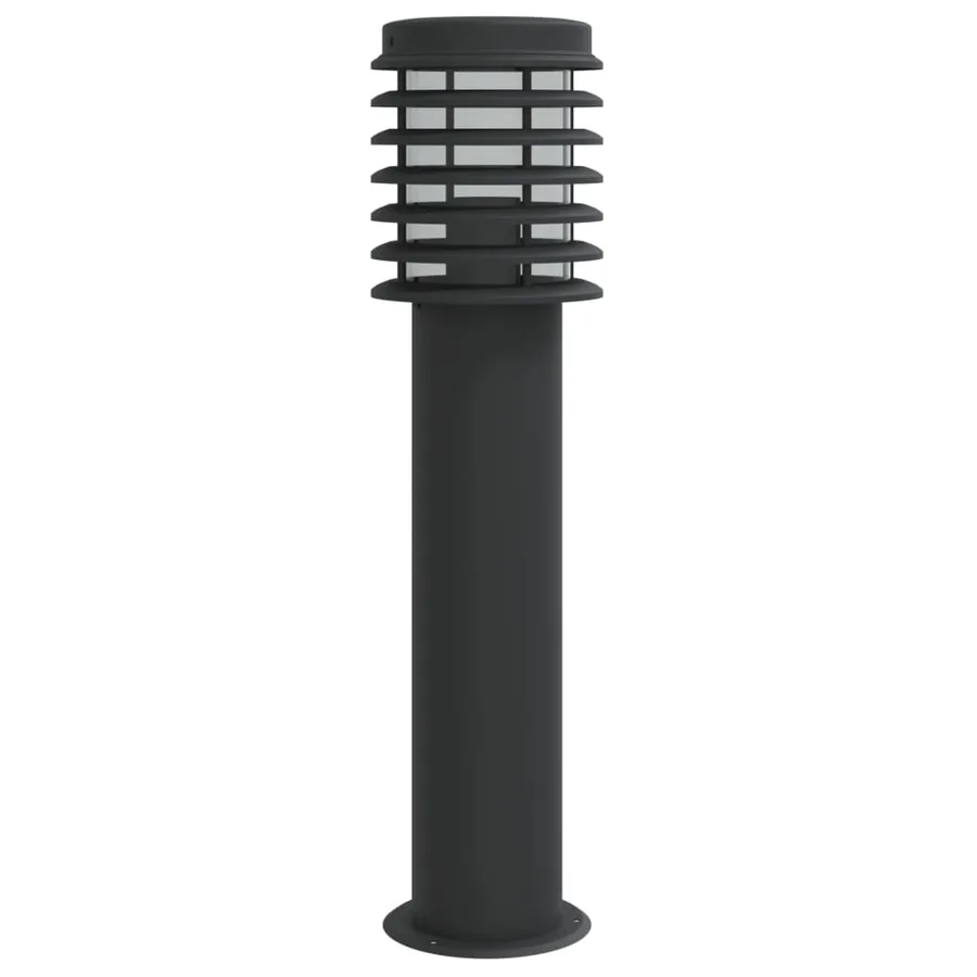 Lampadaires d'extérieur 3 pcs noir 60 cm acier inoxydable - 4