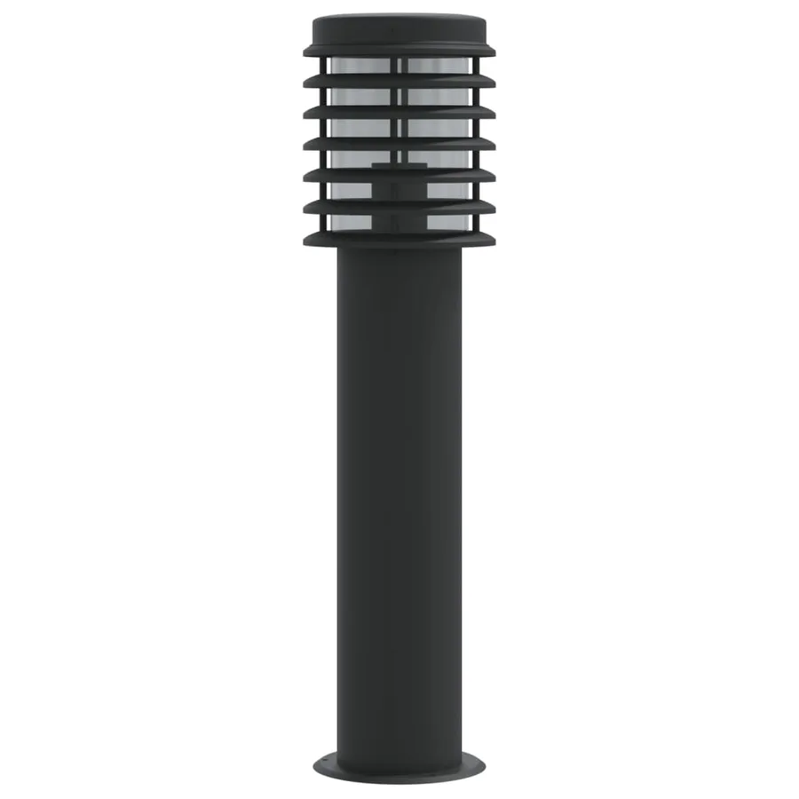 Lampadaires d'extérieur 3 pcs noir 60 cm acier inoxydable - 5