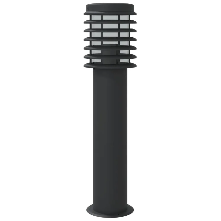 Lampadaires d'extérieur 3 pcs noir 60 cm acier inoxydable - 6