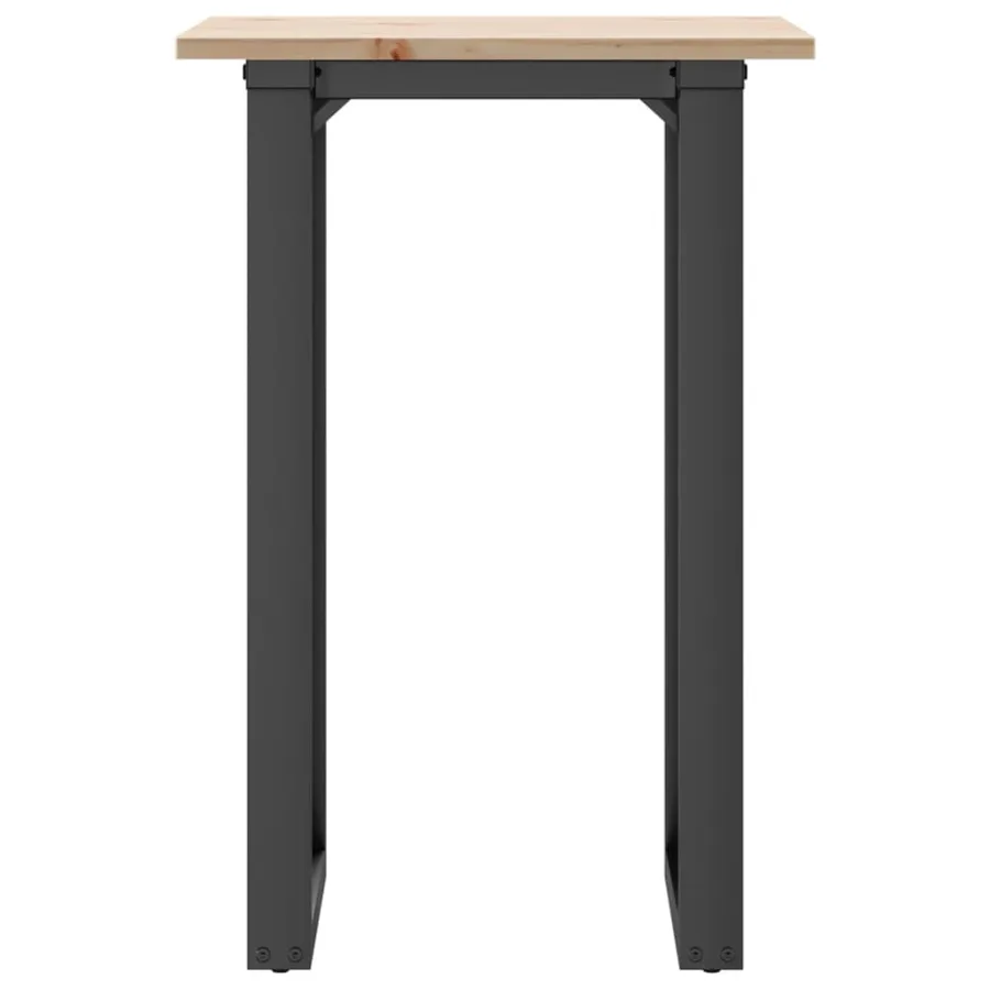 Table à manger cadre en O 50x50x75 cm bois de pin massif acier - 4