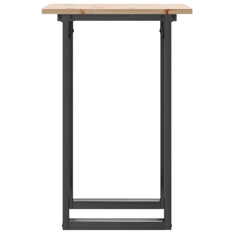 Table à manger cadre en O 50x50x75 cm bois de pin massif acier - 5