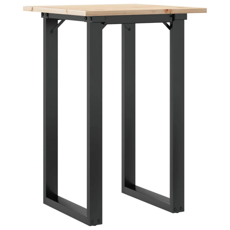 Table à manger cadre en O 50x50x75 cm bois de pin massif acier - 6