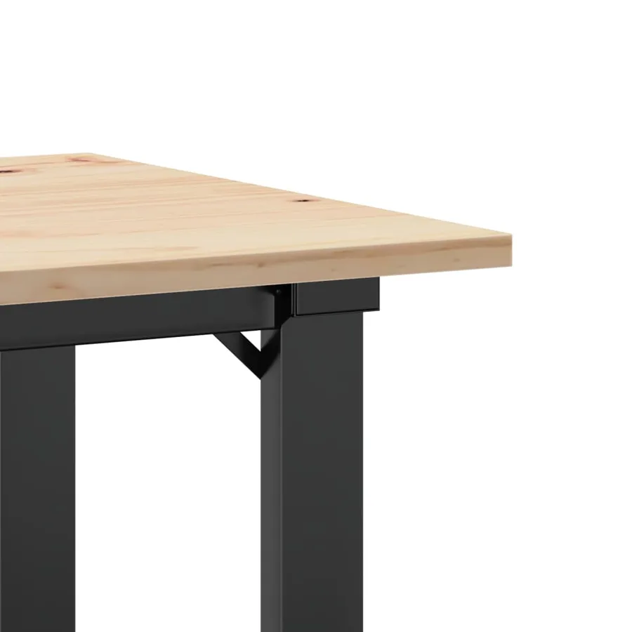 Table à manger cadre en O 50x50x75 cm bois de pin massif acier - 7