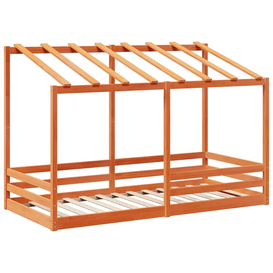 Lit pour enfants sans matelas cire marron 80x200 cm pin massif - 3