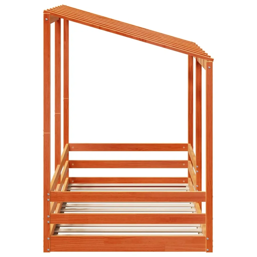 Lit pour enfants sans matelas cire marron 100x200 cm pin massif - 5