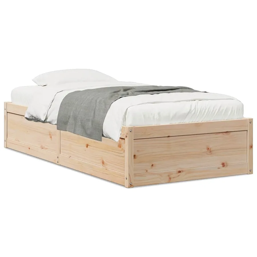 Cadre de lit sans matelas 90x190 cm bois de pin massif - 2