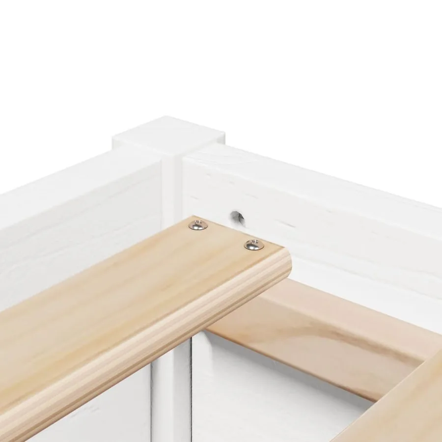 Lit avec matelas blanc 90x200 cm bois massif de pin - 10