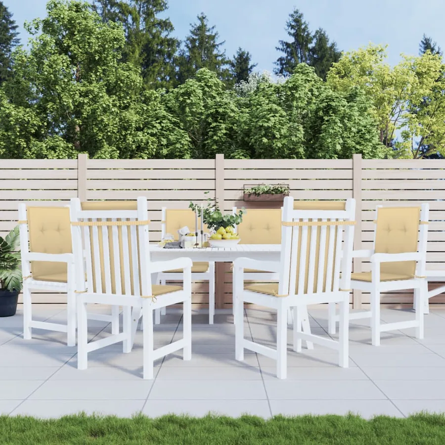 Coussins de chaise à dossier bas lot de 6 beige mélangé tissu - 3