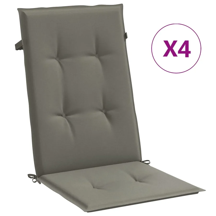 Coussins de chaise à dossier haut lot de 4 gris foncé mélangé - 2