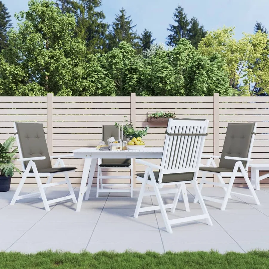 Coussins de chaise à dossier haut lot de 4 gris foncé mélangé - 3