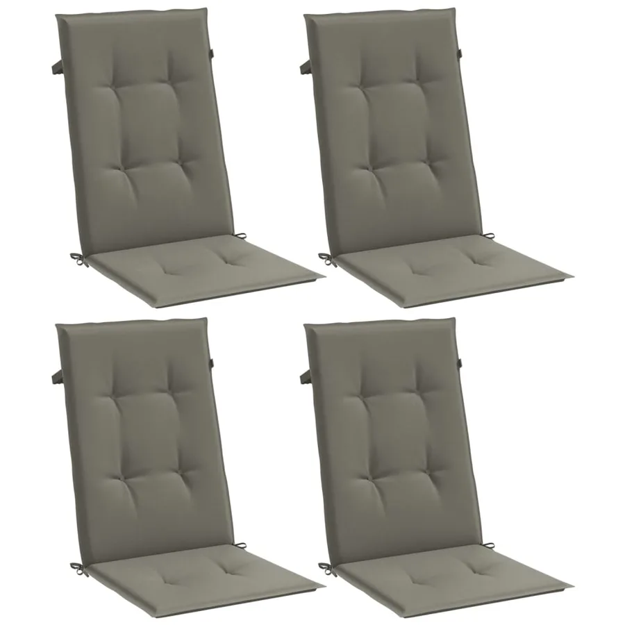 Coussins de chaise à dossier haut lot de 4 gris foncé mélangé - 4