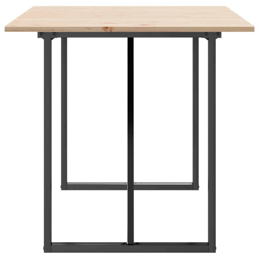 Table à manger cadre en O 140x80x75 cm bois de pin massif acier - 5