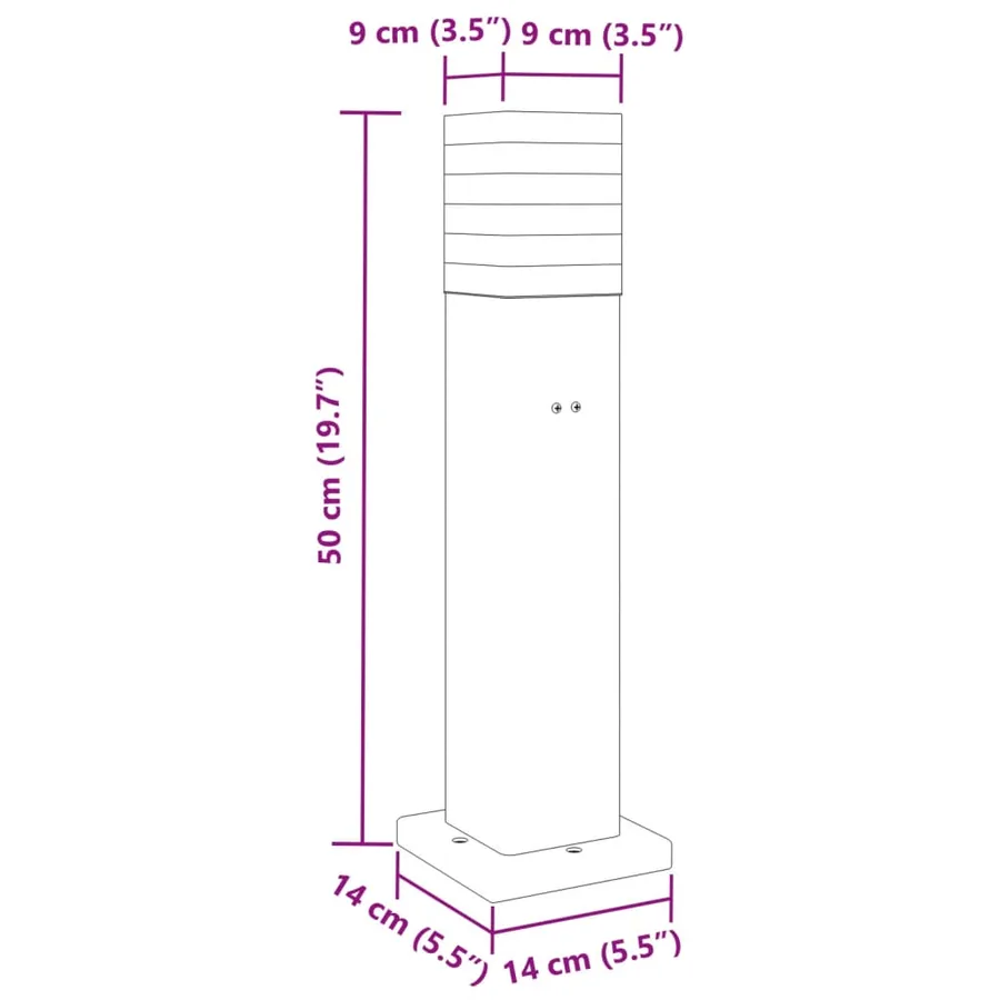 Lampadaire d'extérieur avec sortie noir 50 cm aluminium - 7