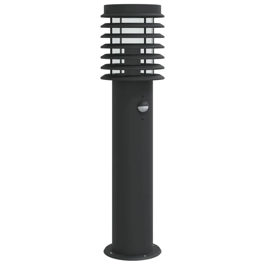 Lampadaire d'extérieur avec capteur noir 60 cm acier inoxydable - 2