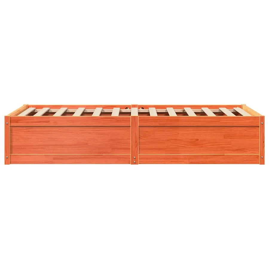 Cadre de lit sans matelas cire marron 75x190 cm bois pin massif - 5