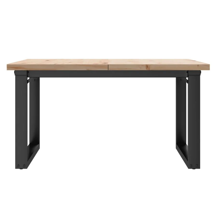 Table basse cadre en O 90x90x45,5cm bois de pin massif et acier - 4