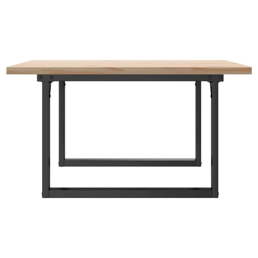 Table basse cadre en O 90x90x45,5cm bois de pin massif et acier - 5