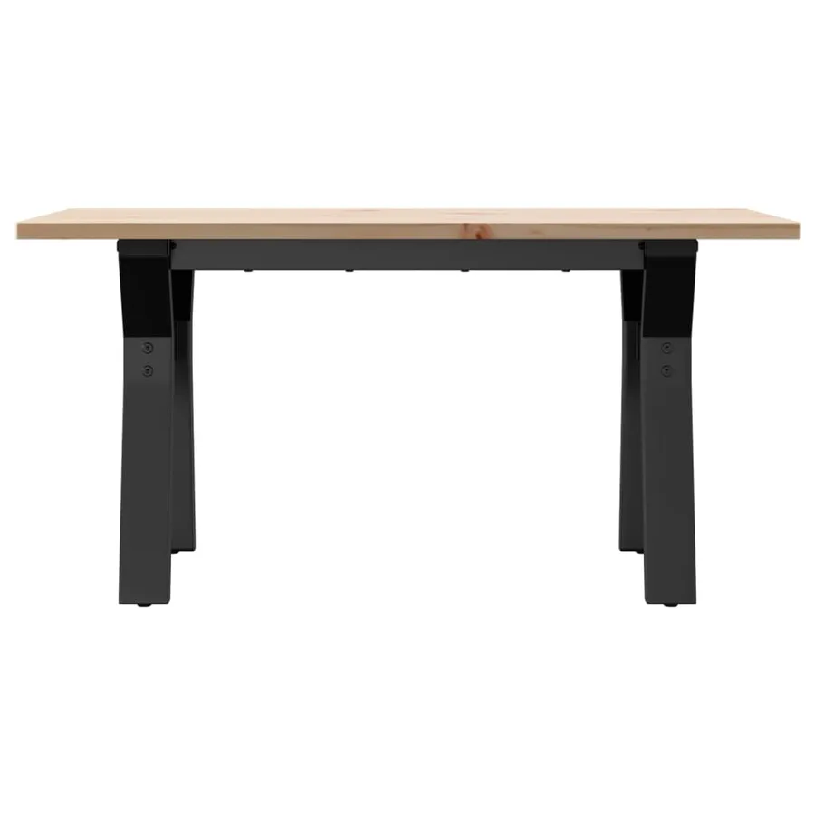 Table basse cadre en Y 80x50x40 cm bois de pin massif et acier - 4