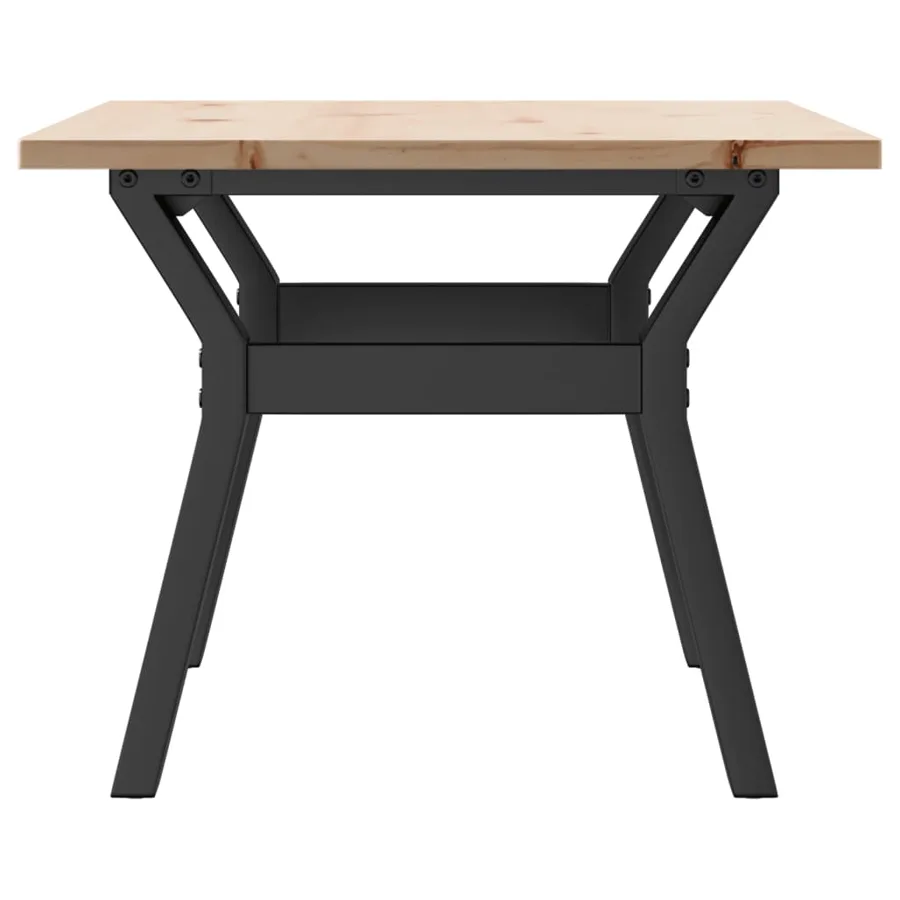 Table basse cadre en Y 80x50x40 cm bois de pin massif et acier - 5