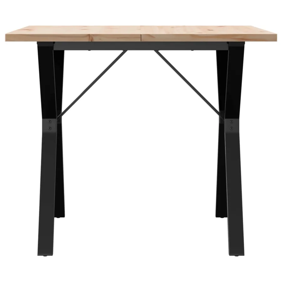 Table à manger cadre en Y 90x90x75,5cm bois de pin massif acier - 4
