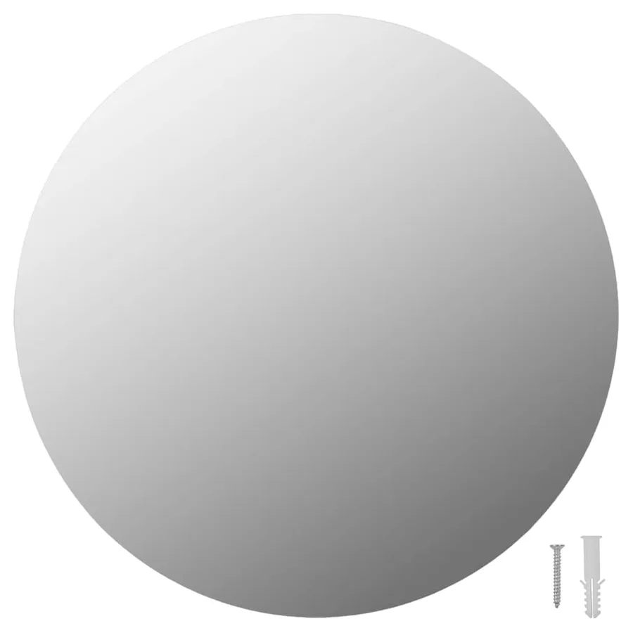 Miroir mural sans cadre avec lampes LED Rond Verre - 4