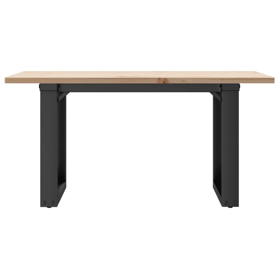 Table basse cadre en O 80x50x40 cm bois de pin massif et acier - 4