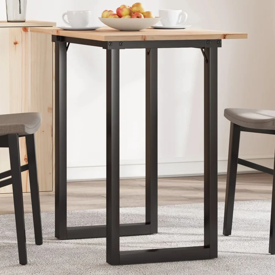 Table à manger cadre en O 80x50x75,5cm bois de pin massif acier
