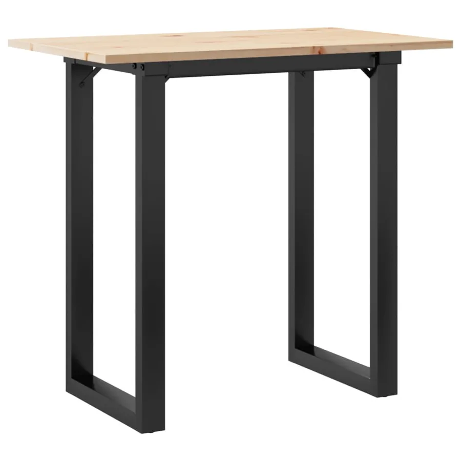 Table à manger cadre en O 80x50x75,5cm bois de pin massif acier - 2