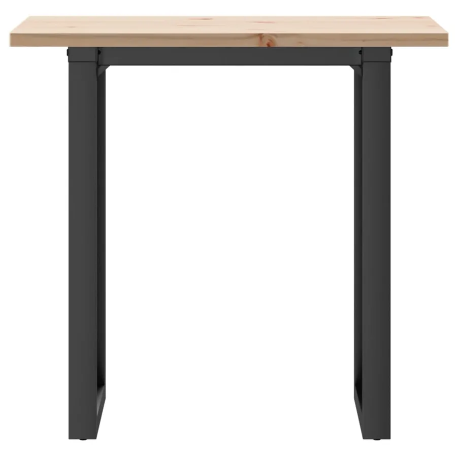 Table à manger cadre en O 80x50x75,5cm bois de pin massif acier - 4